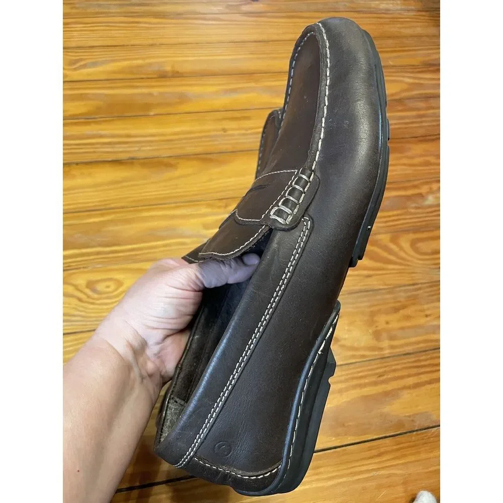 ROCKPORT Driving Moccasin Penny Loafer Dark Brown Leather Size 10‎